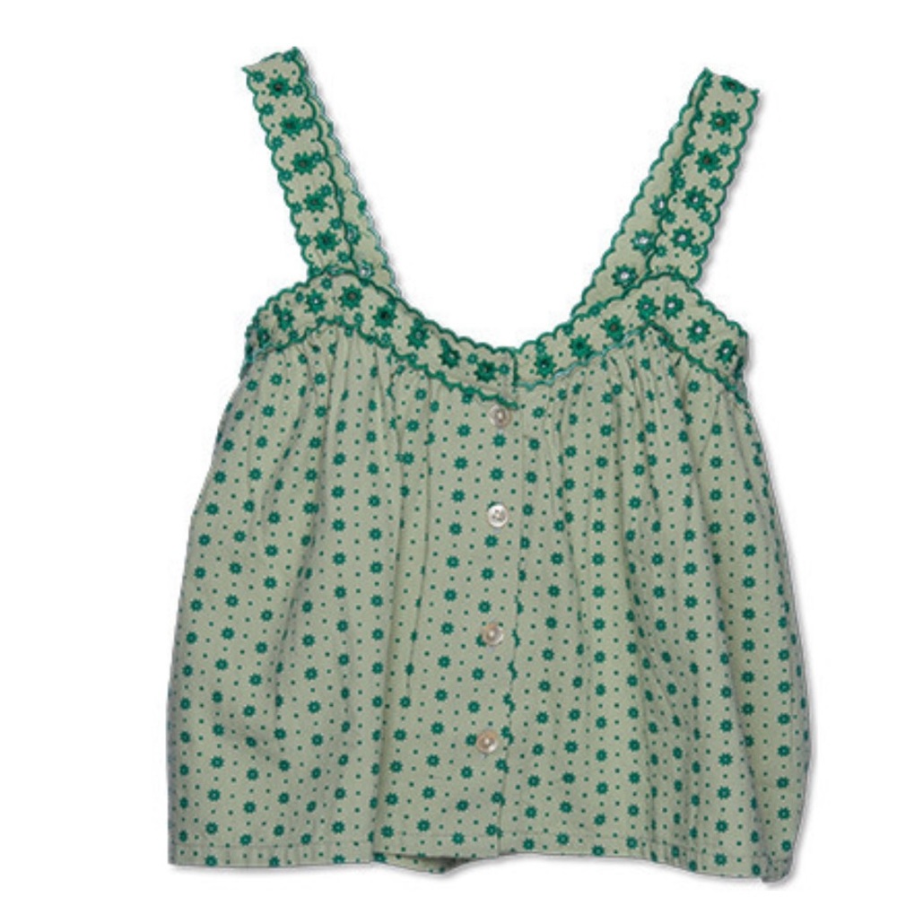 Wander + Wonder Embroidered Cami, Jade Tile